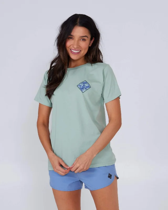 Printed Tippet Boyfriend Tee - Jade