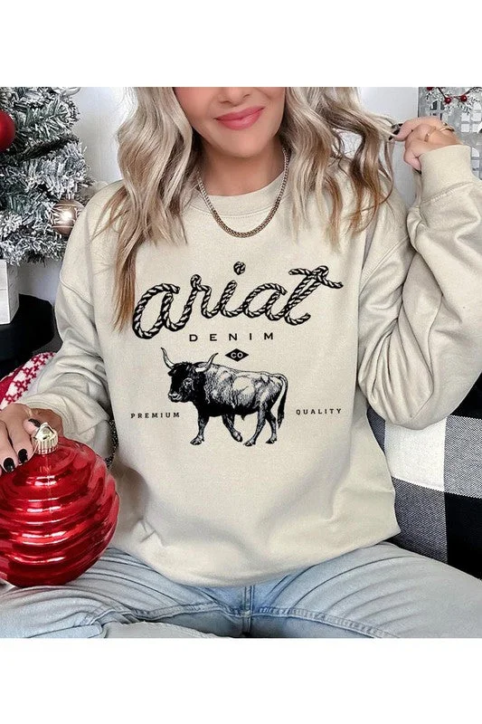 Color Bear | Ariat Denim Co. Bull Cattle Unisex Fleece Sweatshirt