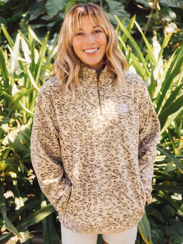 Pheelin It Mock Neck Hoodie - Leopard