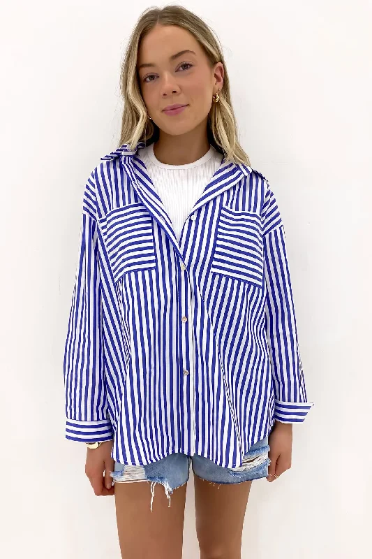 Alayah Shirt Blue White Stripe