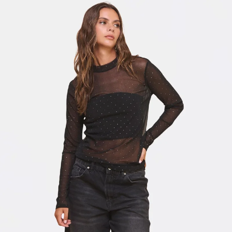 Mesh Top with Silver Embellishments