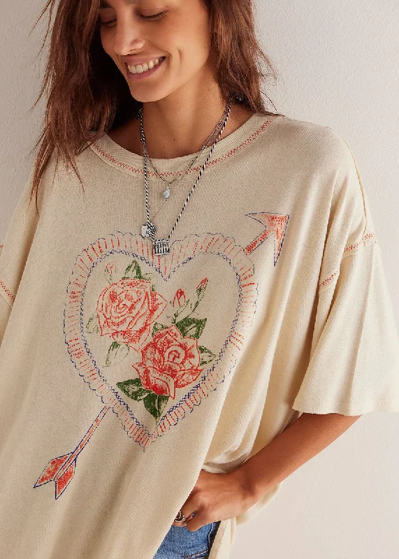 Love Rose Tee - Ivory Combo