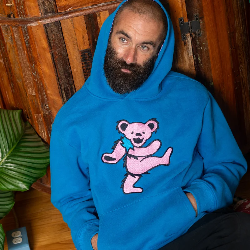 Grateful Dead | Classic Pullover Hoodie | Pink Bear on Royal Blue