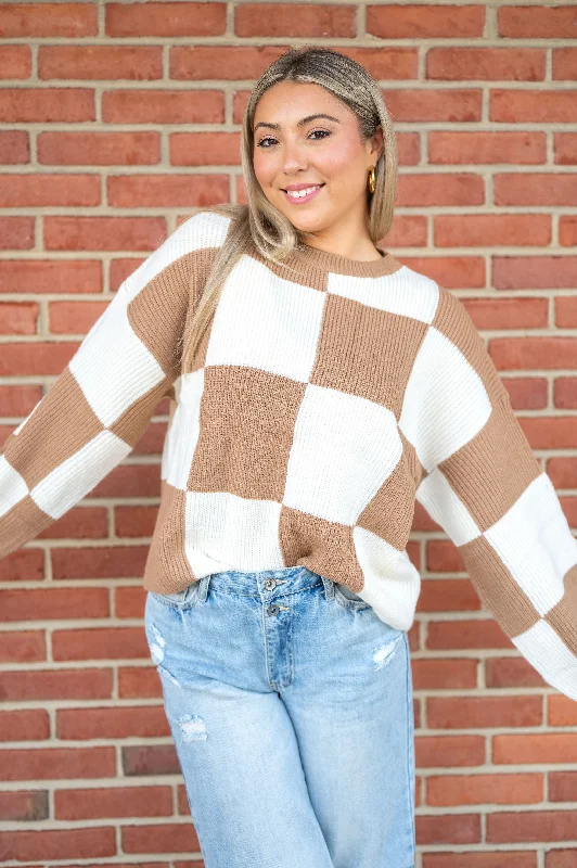 Check Me Out Sweater: Tan