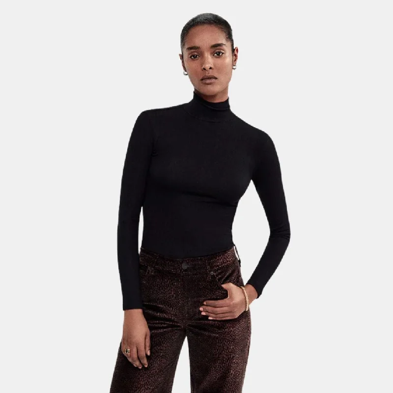 Lurex Turtleneck Top (Black)