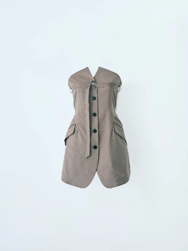 TAILORED VEST LIGHT BROWN