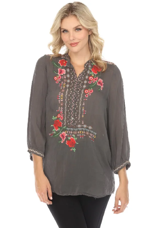 Johnny Was Selina Embroidered Blouse C64792 Boho Chic