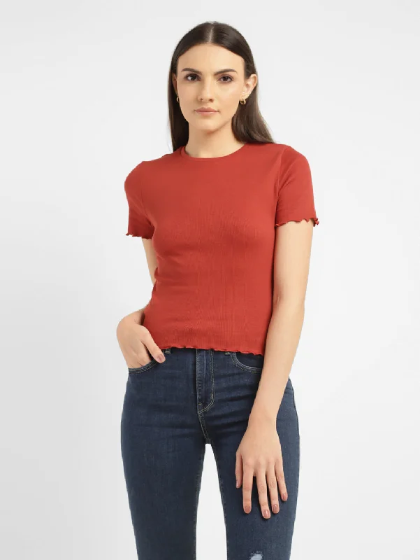 Women's Solid Round Neck Top