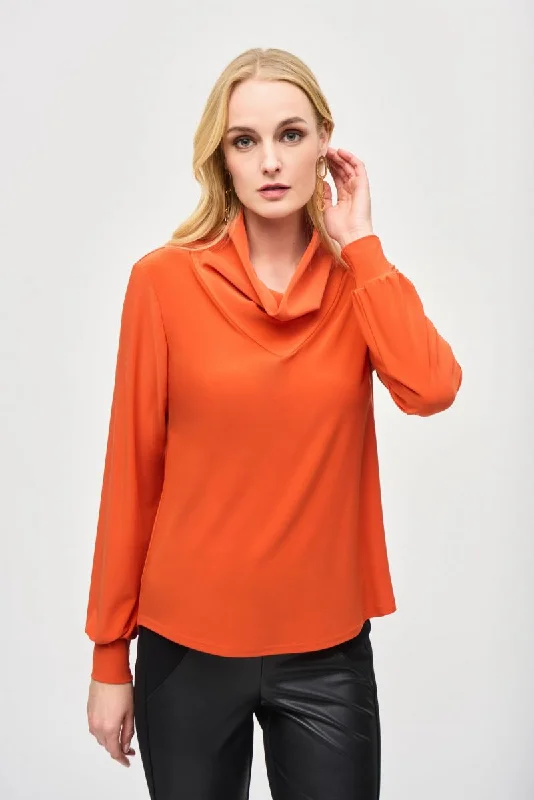 Joseph Ribkoff Cowl Neck Puff Sleeve Top 243063