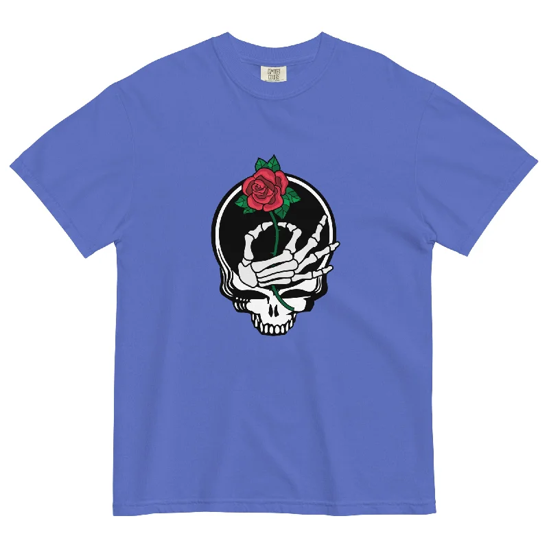 Grateful Dead | Pigment Dye Oversize Cotton Tee | A Rose For You Dead Head