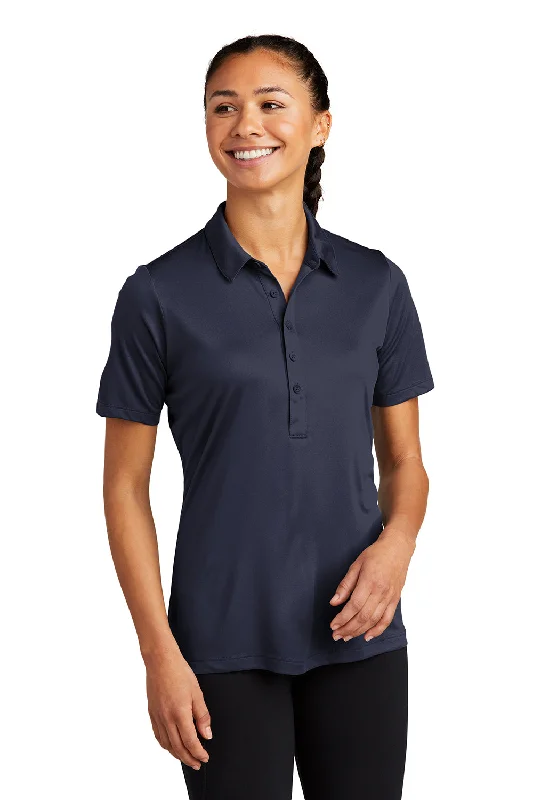 Sport-Tek Womens Moisture Wicking Short Sleeve Polo Shirt - True Navy Blue