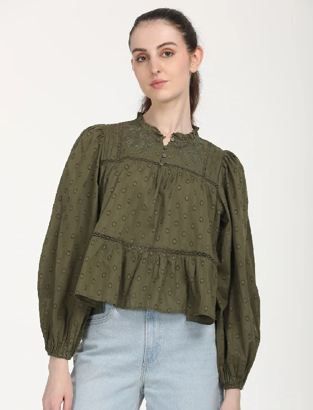 Women's Solid Olive Top