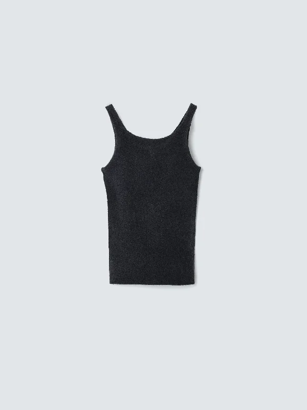 BOUCLE TANK TOP BLACK