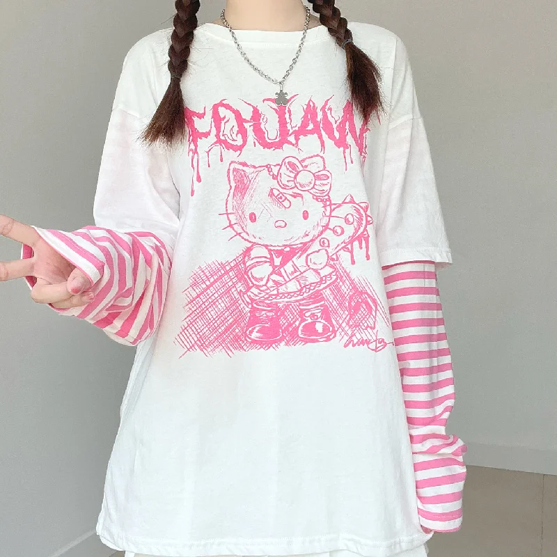 Cute Print Long Sleeve T-shirt PL52002