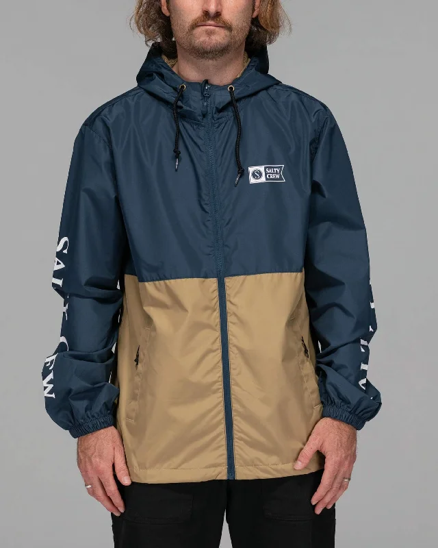 Surface Windbreaker Jacket - Navy/Straw