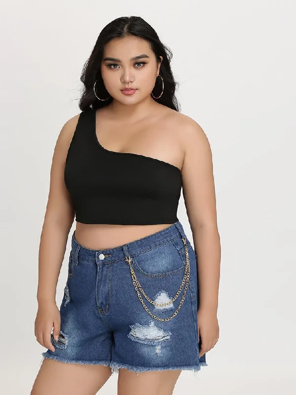 One Shoulder Crop Top