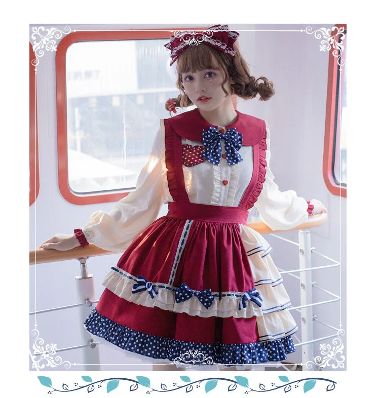 Eieyomi~Fruity Bear~Sweet Polka Dot Casual Lolita Set