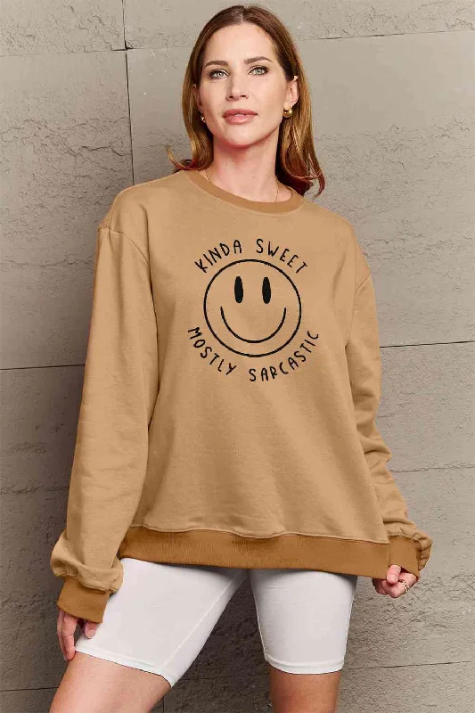 BerryBetty - Simply Love Full Size Smiling Face Graphic Sweatshirt