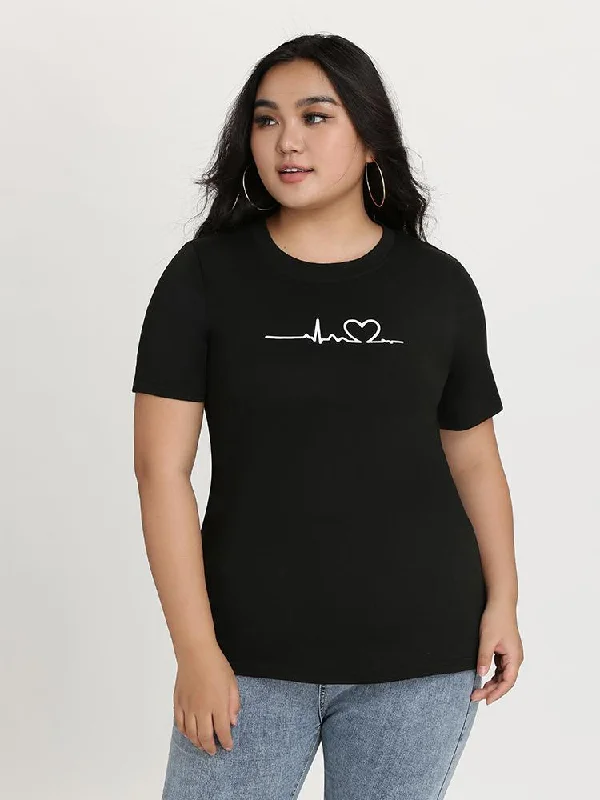 Heartbeat Print T-Shirt