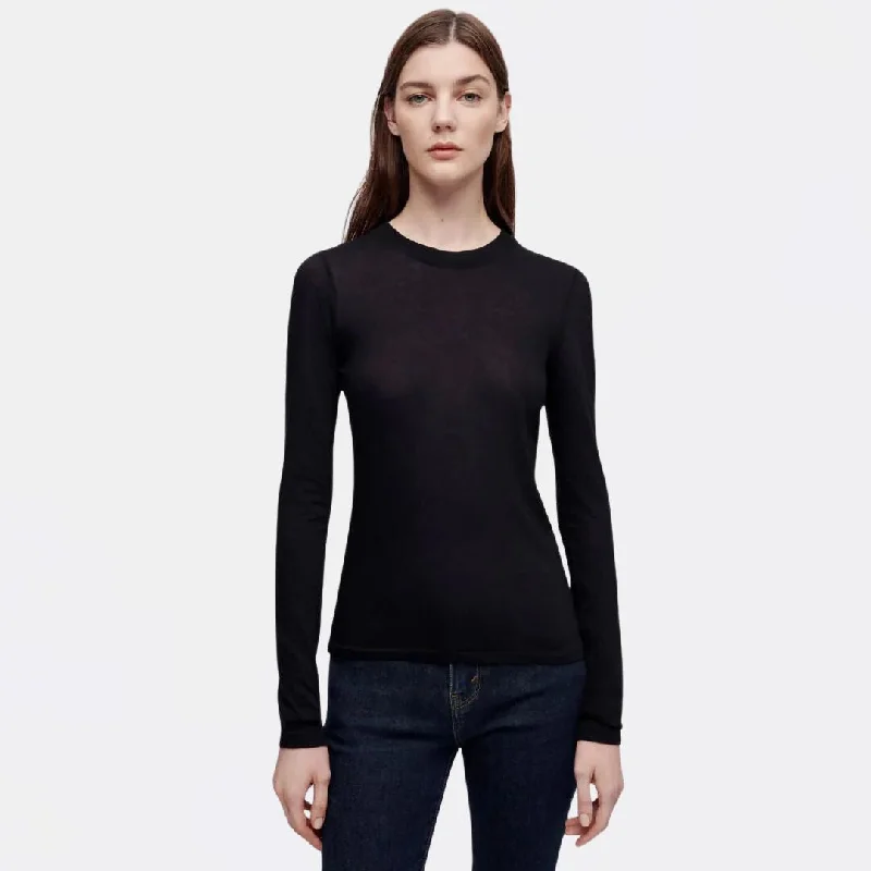 Sheer Long Sleeve Tee (Black)