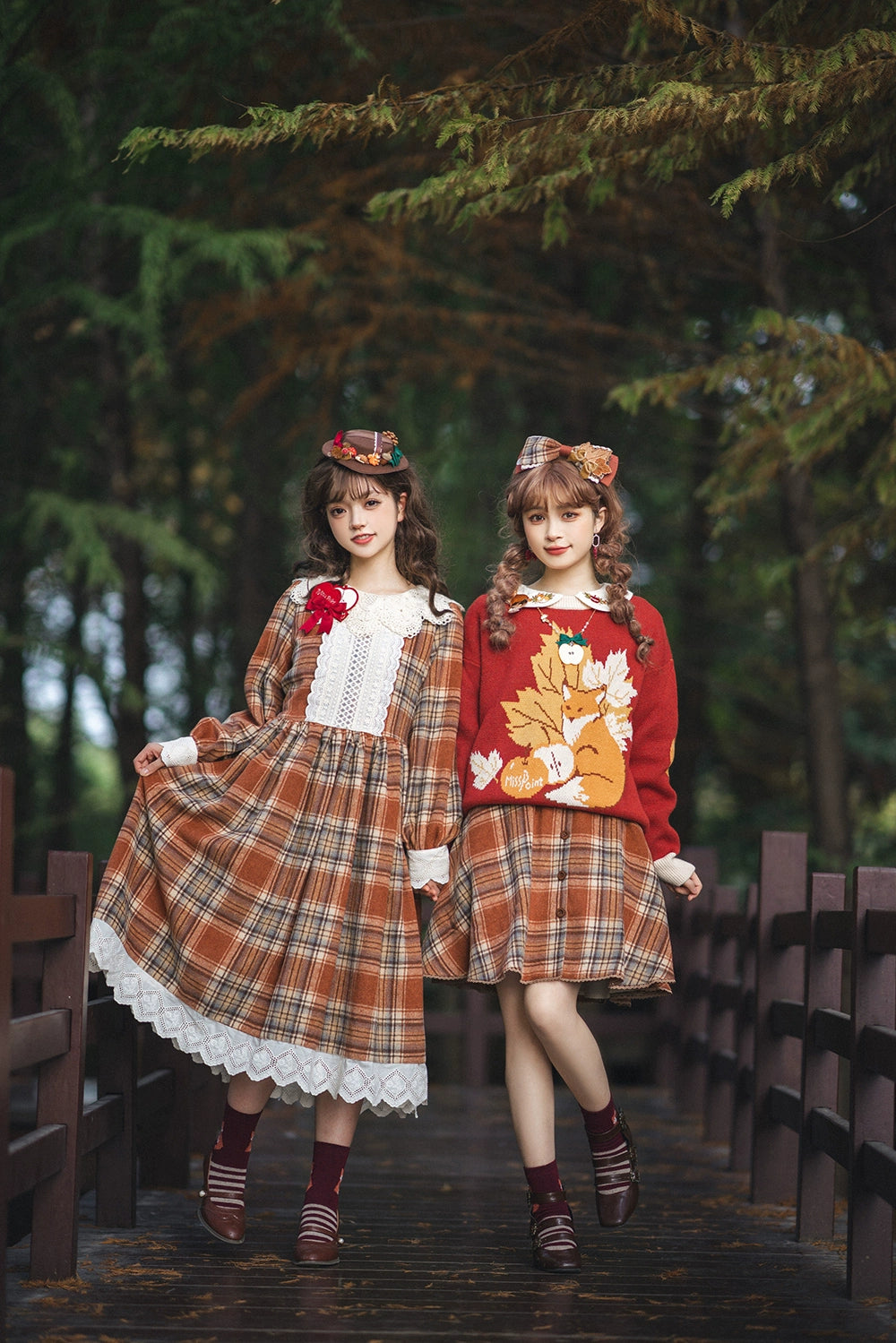 Miss Point~Fat Fox in the Forest~Kawaii Lolita Sweater Customized Winter Lolita Couple Outfit