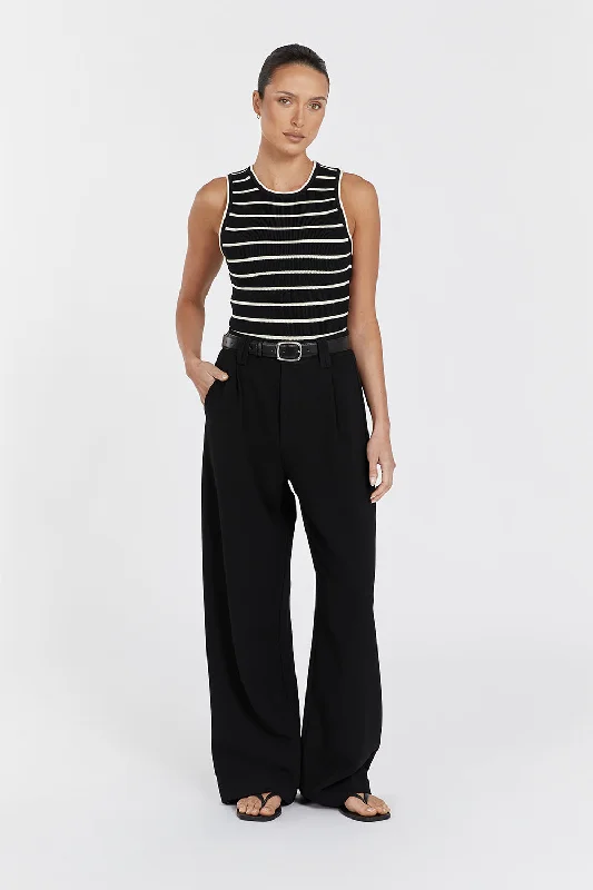 HENRY BLACK STRIPED KNIT TANK