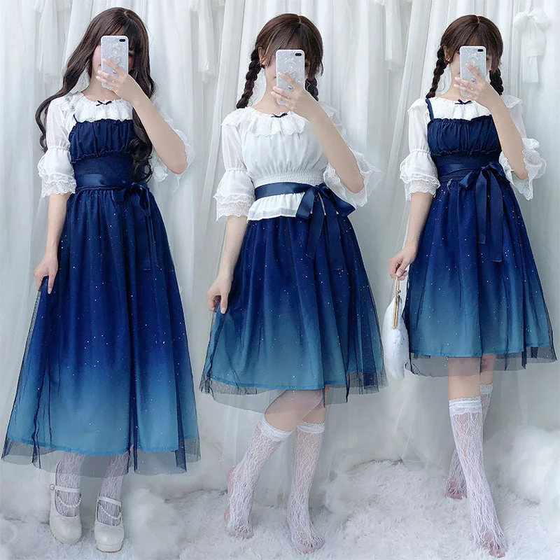 lolita starry sky gradient dress PL50290