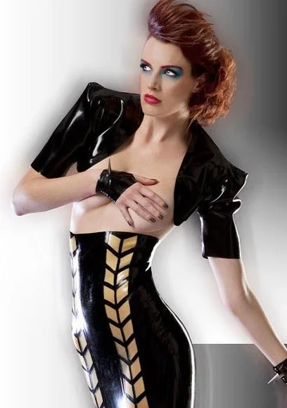 Latex Bolero jacket in Black.