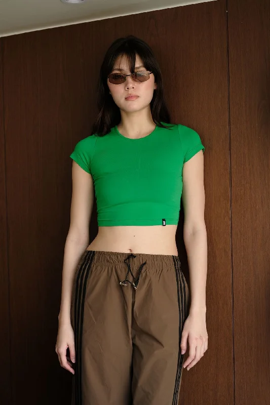 Green Jersey Crop Top