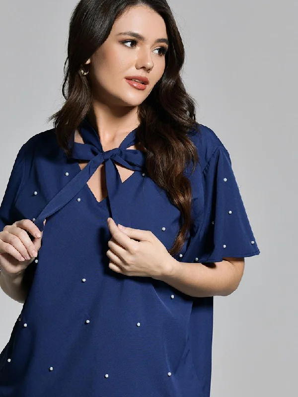 Ribbon Neck Blouse