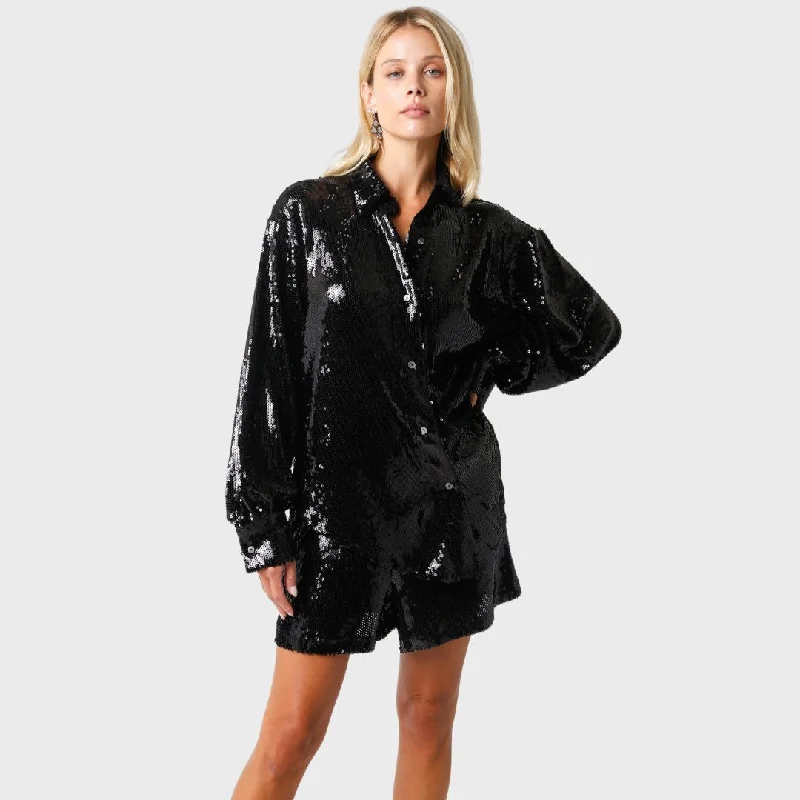 Peggy Sequin Shirt (Black)