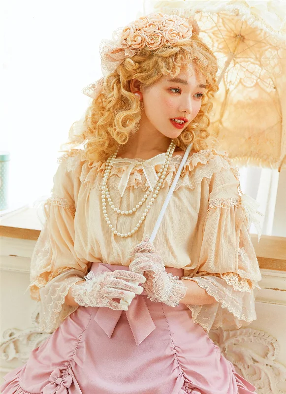 Boguta ~ Heidi Series ~ Classic Lace Puff Sleeves Blouse