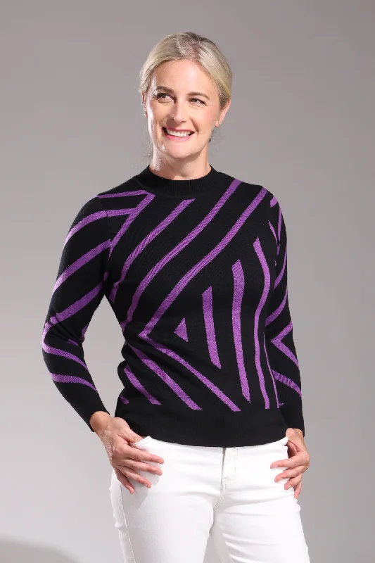 Touch of Wool Jumper | BLACK/VIOLET | 6314ZZ