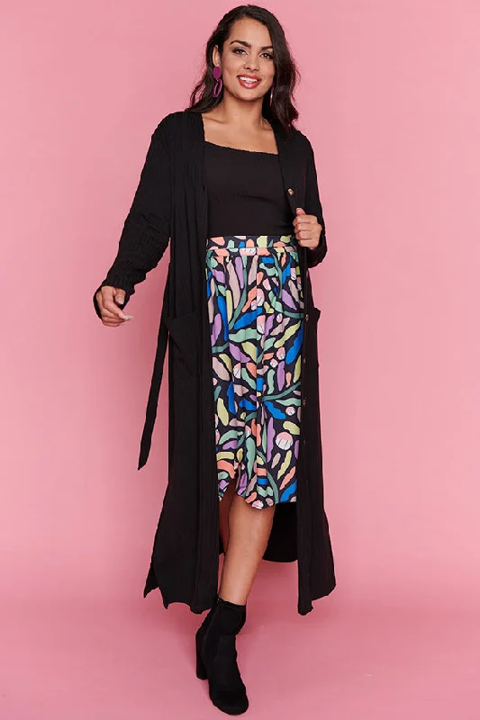 Hana Black Duster Cardi