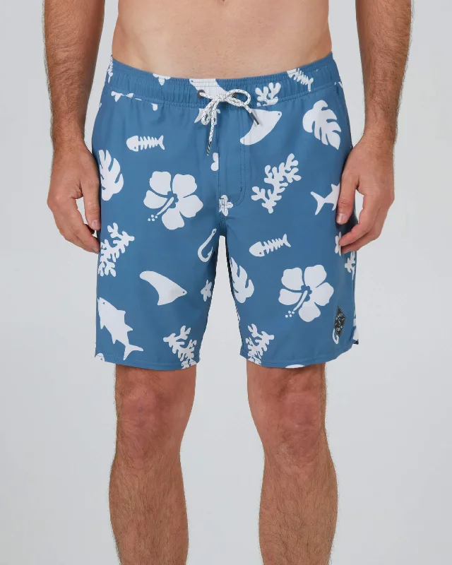 Lowtide Elastic Boardshort - Slate/White