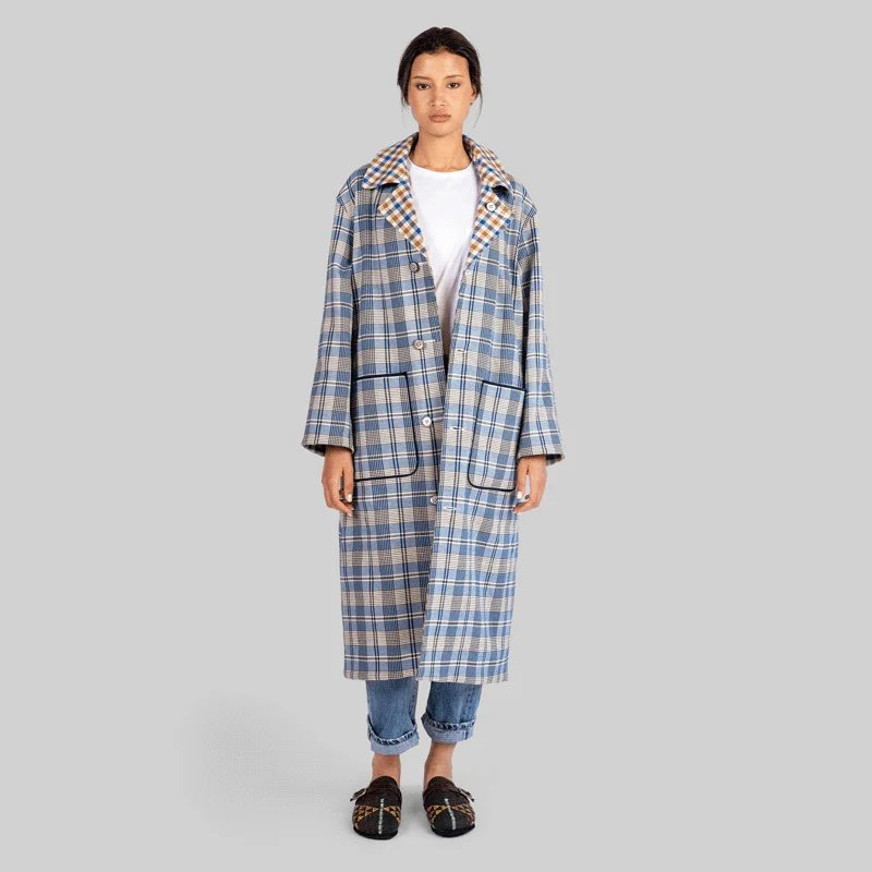 Handwoven Reversible Plaid Coat