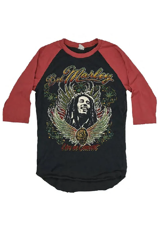 MadeWorn Bob Marley Live in Concert Vintage Unisex Raglan