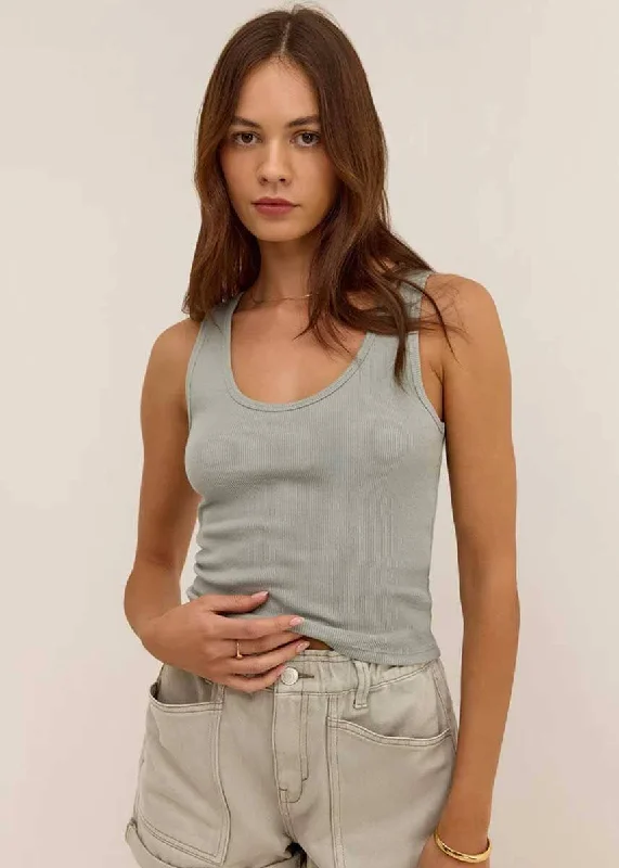 Essy Rib Top - Pale Jade