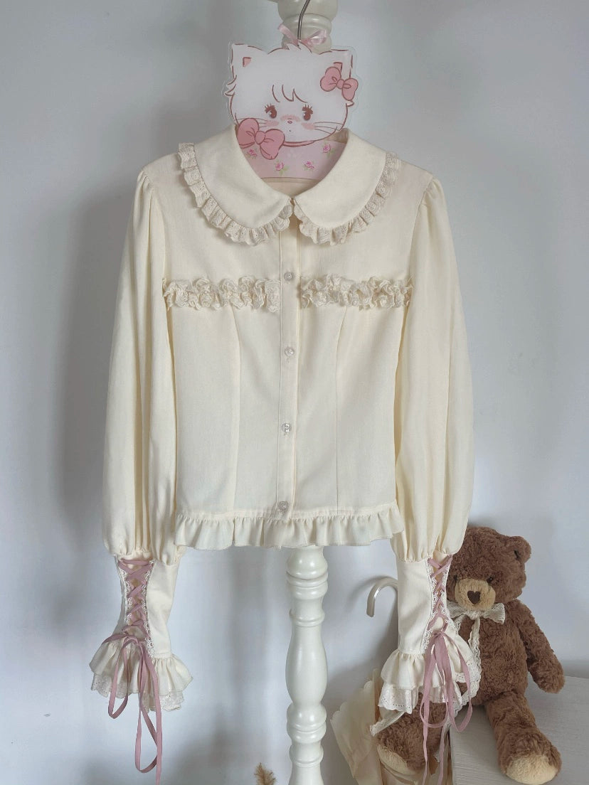 Sakurahime~Cupid Overture~Sweet Lolita Blouse Mutton Sleeves Shirt