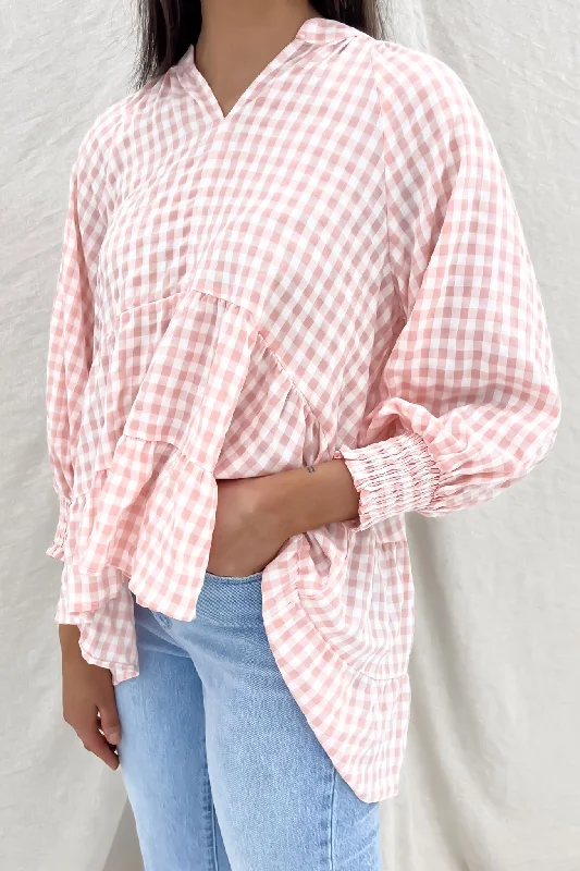 Corey Top Pink Gingham