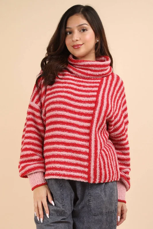 Winter Girl Striped Cowl Neck Sweater