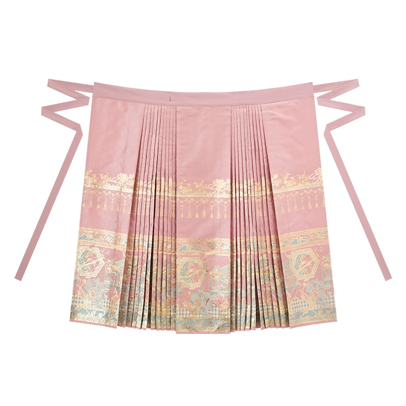 peach blossom pink horse face skirt