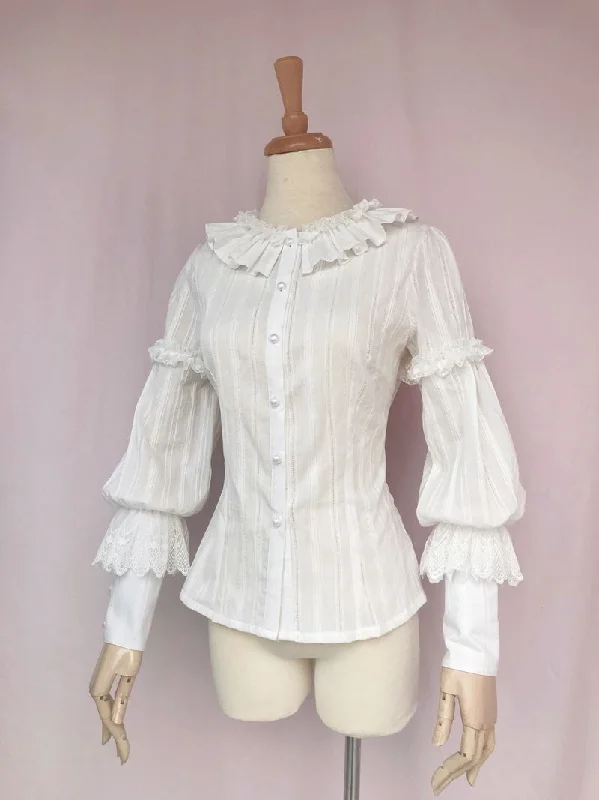 Yilia~Plush Size Lolita Mutton Sleeve Blouse