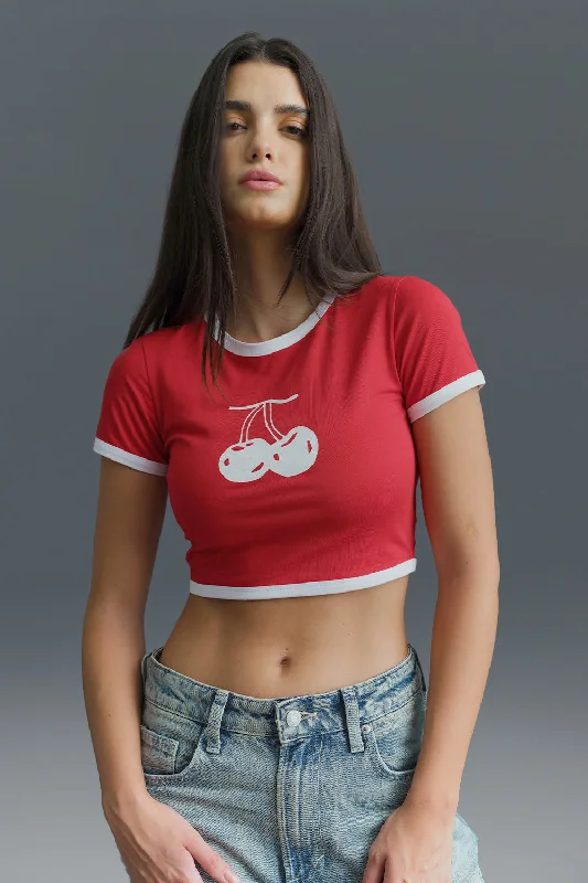 Cherry Ringer Crop Top