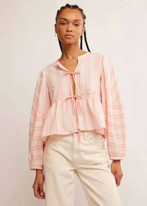 Brunch Babe Blouse - Pink & Yellow Combo