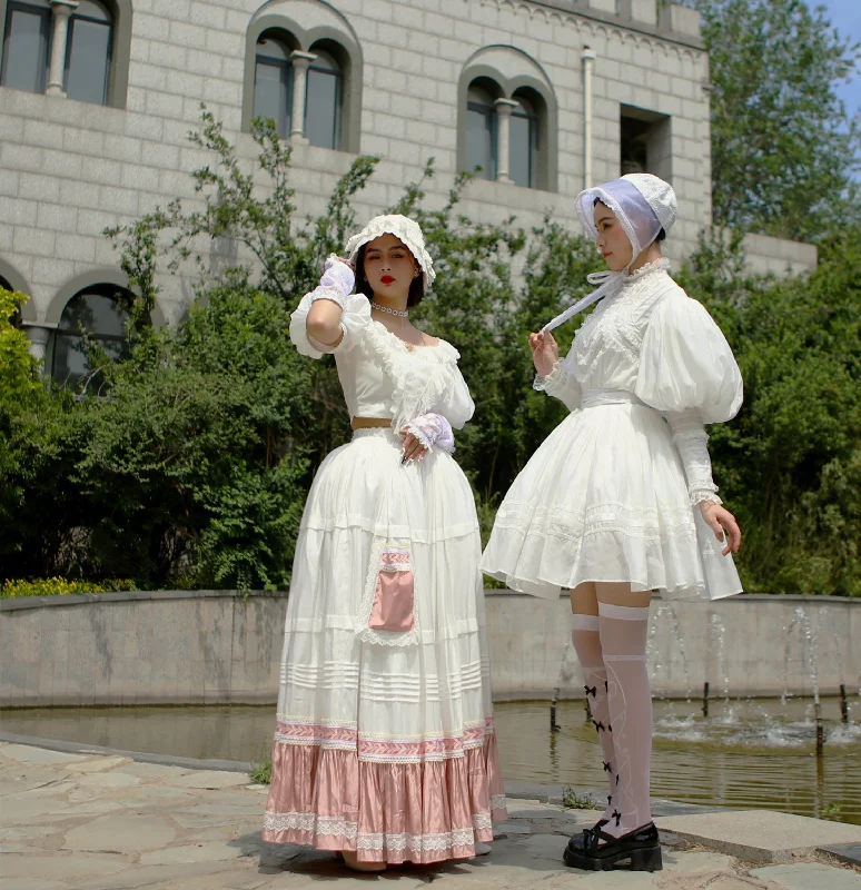 Lace Garden~Victorian Style Elegant Antique Lolita Blouse and Skirt