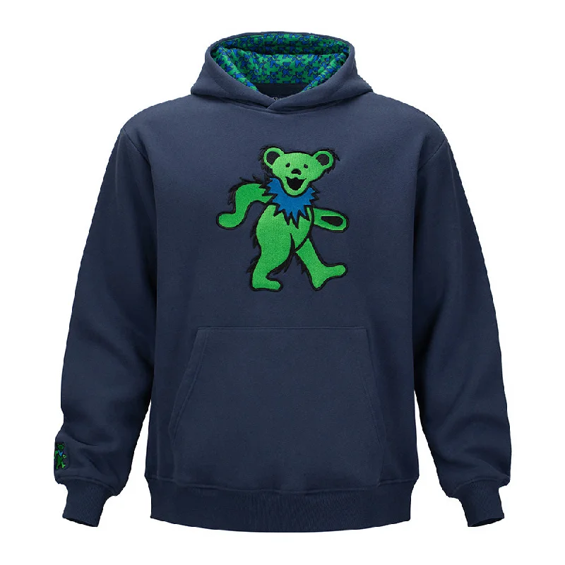 Grateful Dead | Classic Pullover Hoodie | Green Bear in Navy