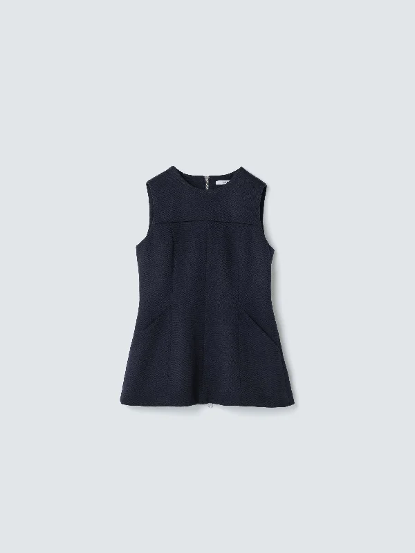 BACK OPEN SLIT TOPS NAVY